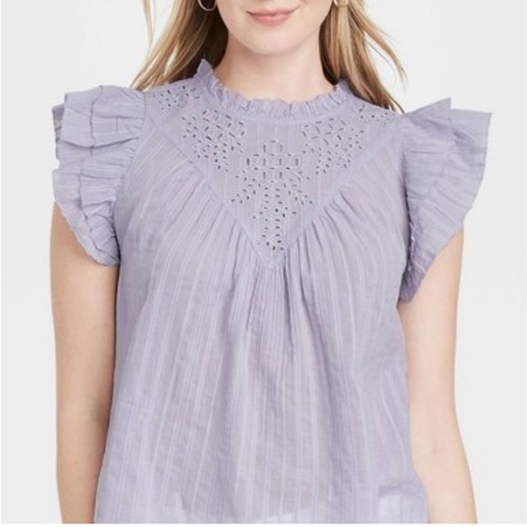 UNIVERSAL THREAD | Ruffle Sleeveless Eyelet Blouse - Picture 3 of 9